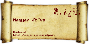 Magyar Éva névjegykártya
